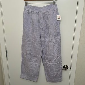 NWT Free People Movement linen style lavender pant size M